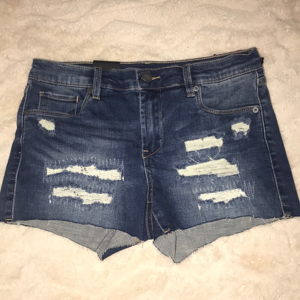 BlankNYC cutoff blue jean shorts ripped‎ 27 new NWT